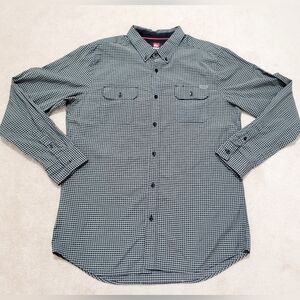 Quicksilver Shirt Mens Long Sleeve Black White Button Down Dress Casual XLarge